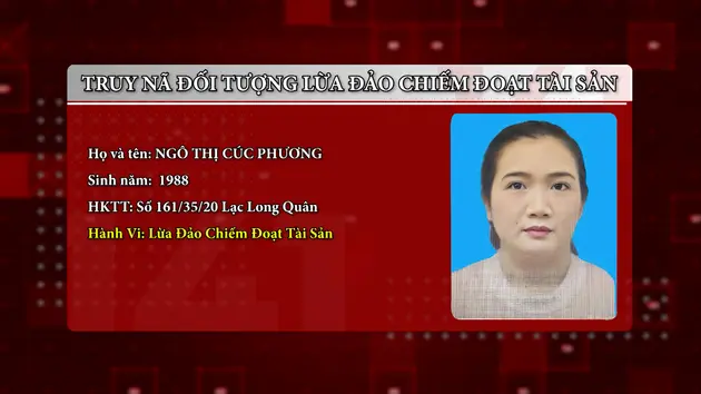 Truy nã đối tượng lừa đảo chiếm đoạt tài sản