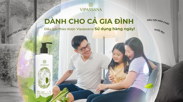 Dầu gội thảo dược Vipassana dành cho cả gia đình sử dụng