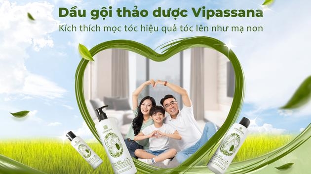 Kích thích mọc tóc hiệu quả với dầu gội thảo dược Vipassana