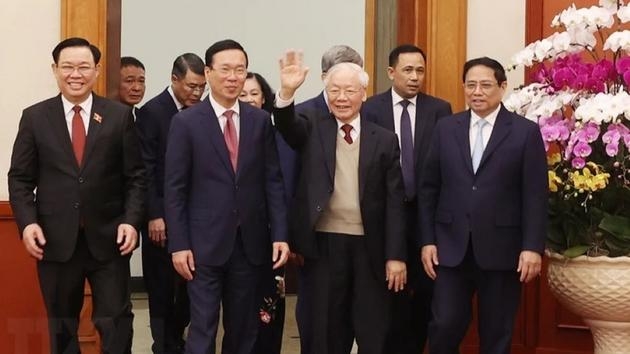 Tổng Bí thư chúc Tết lãnh đạo, nguyên lãnh đạo Đảng, Nhà nước