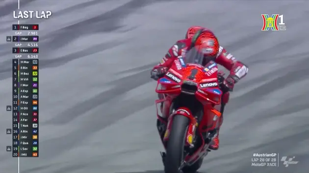  Francesco Bagnaia giành chiến thắng tại GP Áo

