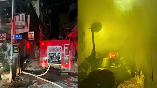 Cháy nhà trong ngõ Trung Liệt, hai người tử vong